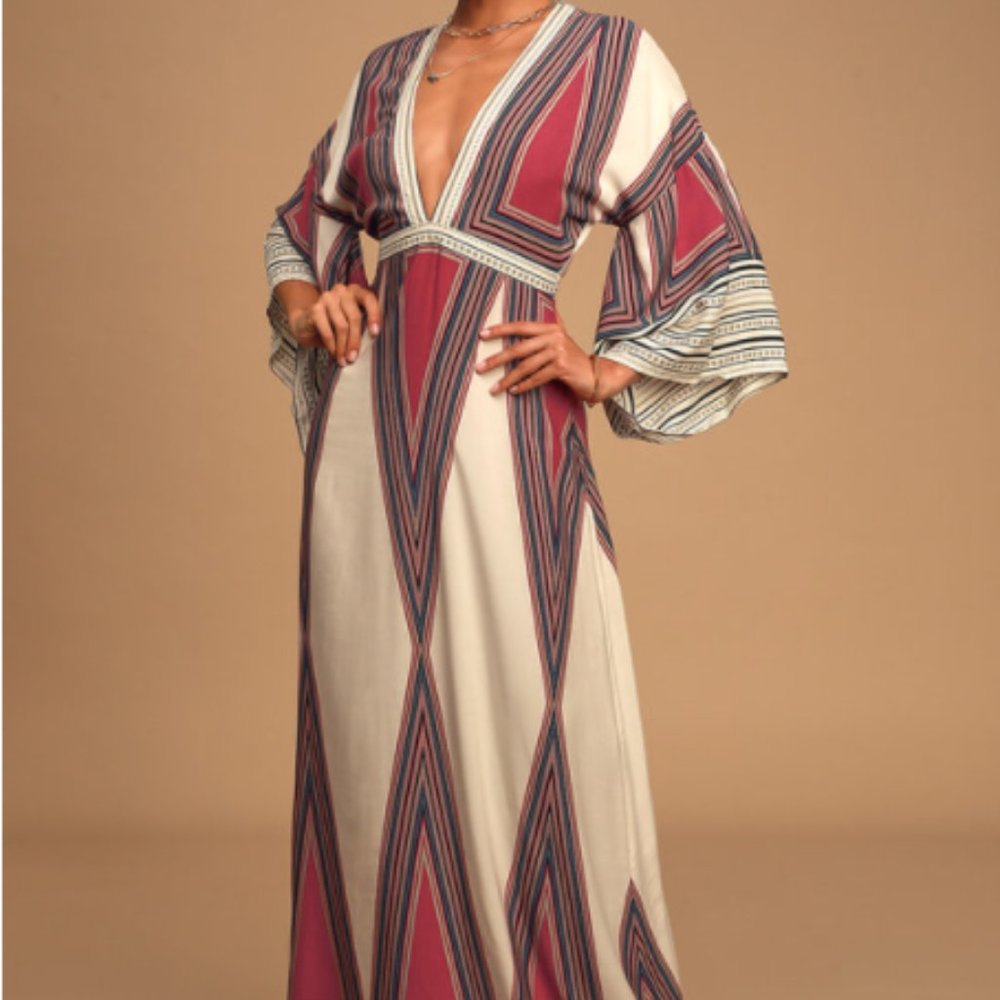Montecito Cream Print Maxi Dress